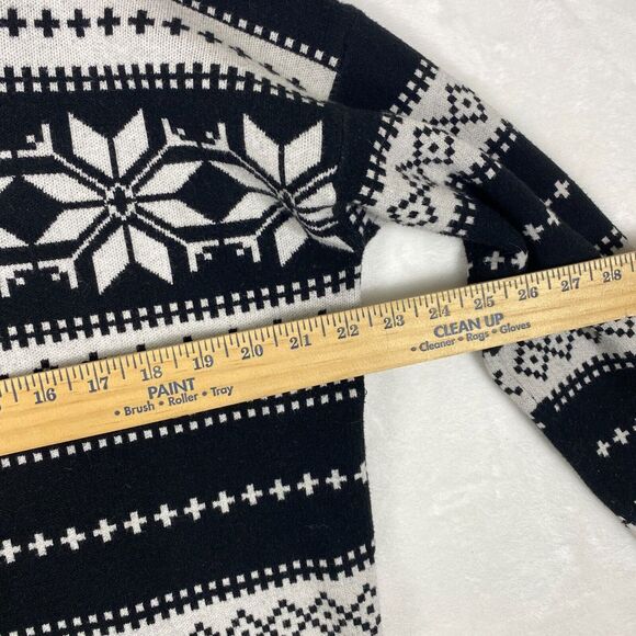 Nicole Miller Women's Mock Neck Long Sleeve Sweater Size Extra Large Black/White - Picture 6 of 7